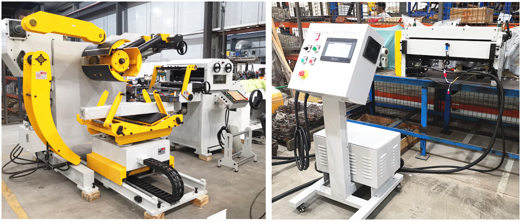 Combo Decoiler Straightener 2 em 1 Machine e High Speed NC Servo Feeder Machine entregue no Reino Unido